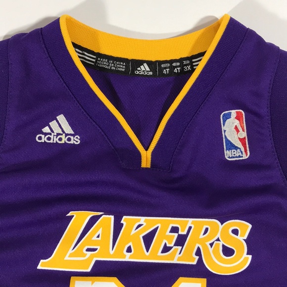 LA Lakers adidas Kobe Bryant Jersey 4T Kids #24 LA Lakers adidas Kobe Bryant Jersey 4T Kids #24